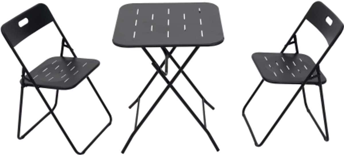 buiten 3 delig opvouwbaar bistroset met e coating opvouwbare terrasmeubelset
