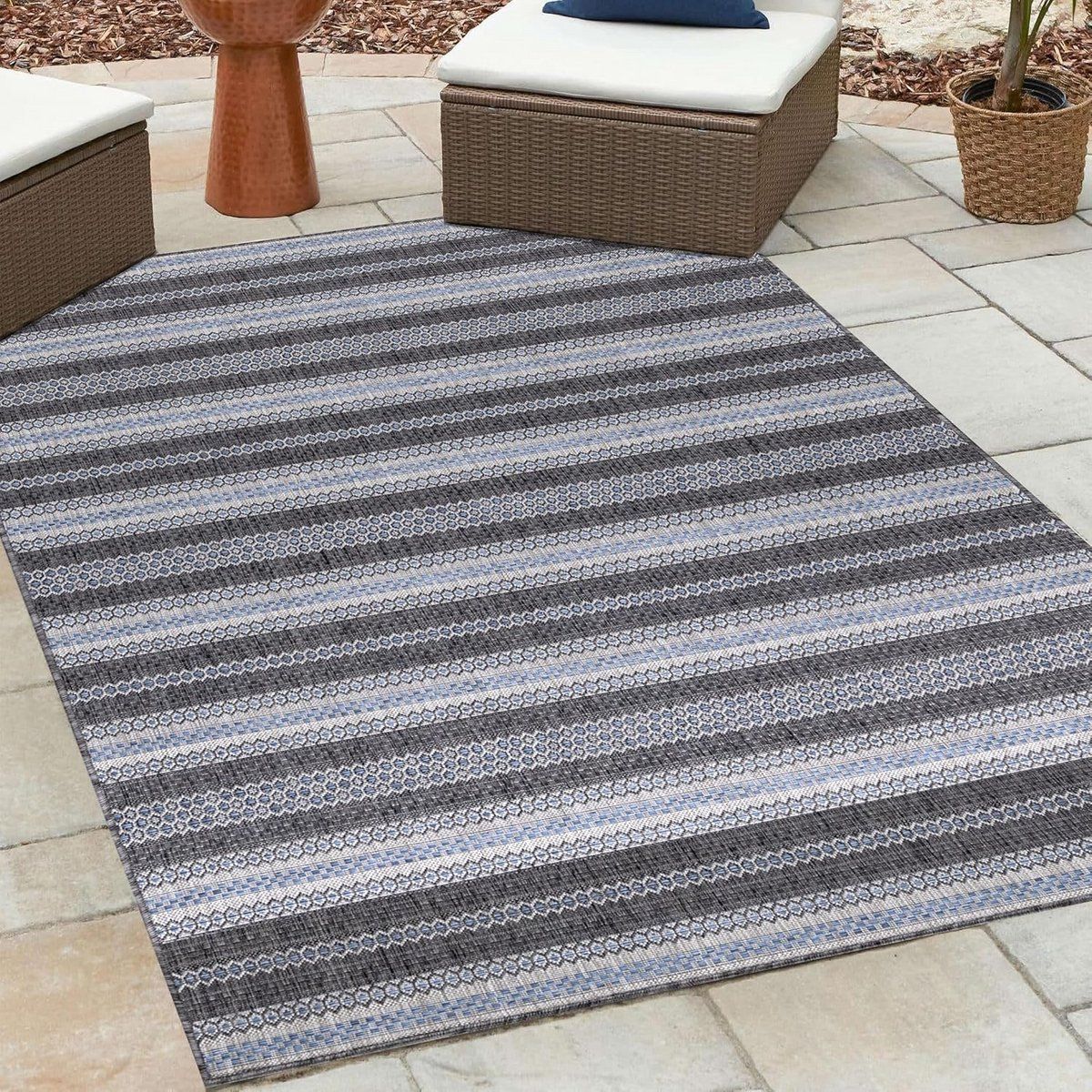 buitenkleed 140×200 cm waterdicht en weerbestendig met strepenpatroon