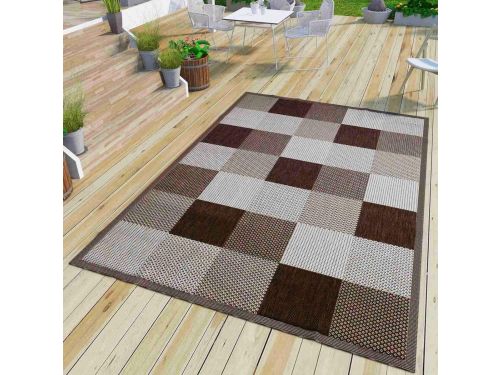 Buitenkleed 160x230 cm Waterbestendig Schachspatroon Terras en Woonkamer