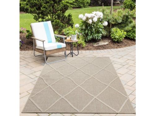 Buitenkleed, beige van kleur, voor keuken en balkon