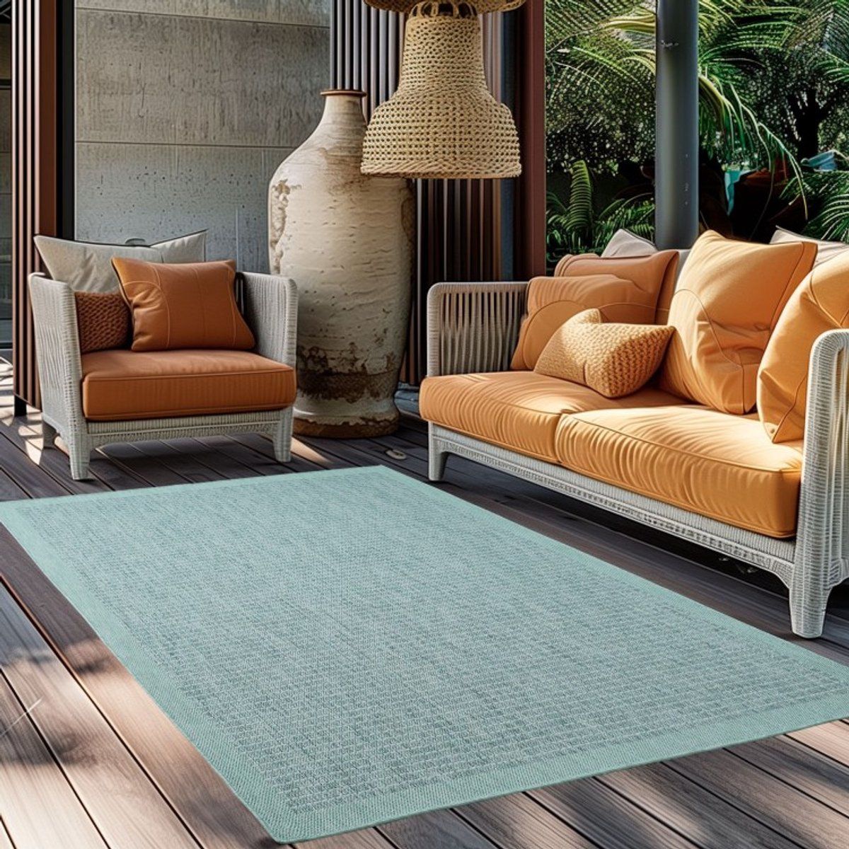 buitenkleed, blauw, polypropyleen, voor keuken en balkon, uv bestendig. 280×370 cm
