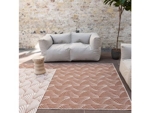Buitenkleed Deco roest/wit dubbelzijdig - 240 x 340 - (XL)