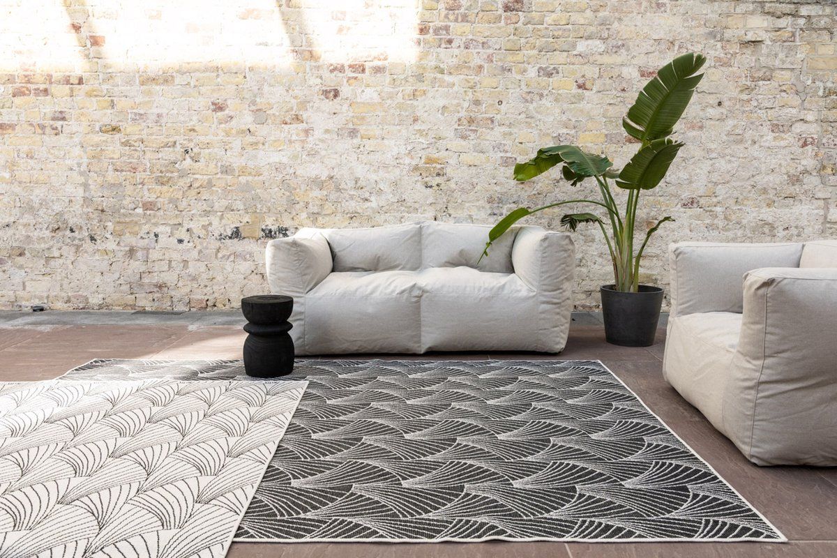buitenkleed deco zwart/wit dubbelzijdig 240 x 340 (xl)