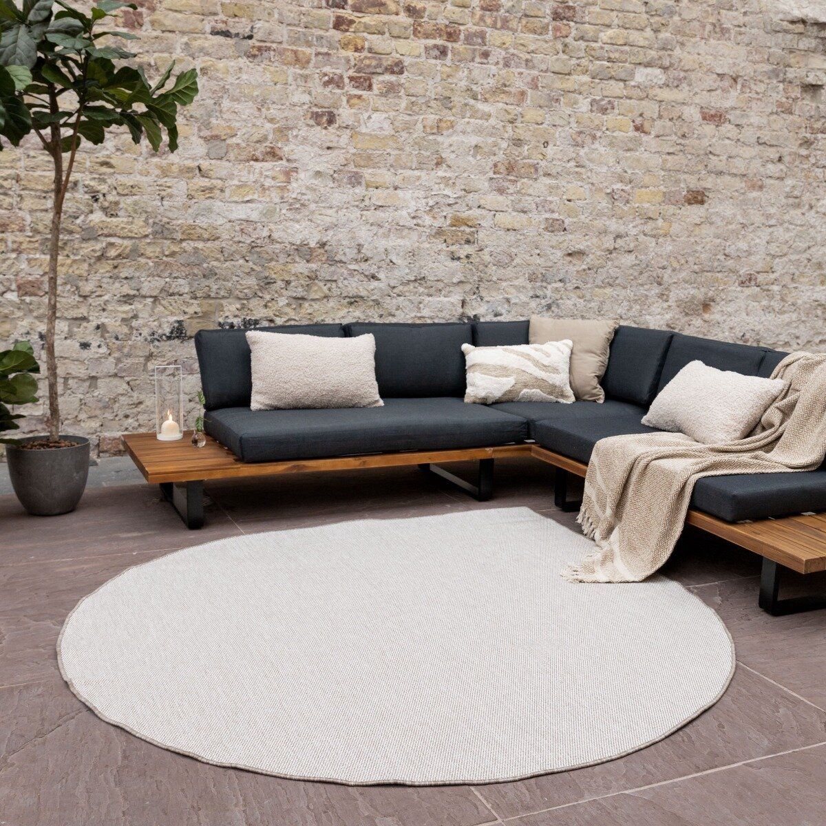 buitenkleed druppel mono naturel/wit dubbelzijdig eva interior