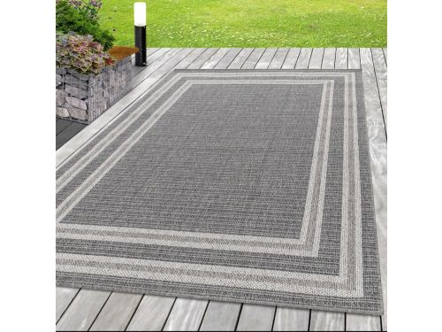 Buitenkleed, grijs, sisalmateriaal, voor terras, UV-bestendig, comfortabel 240x340 cm