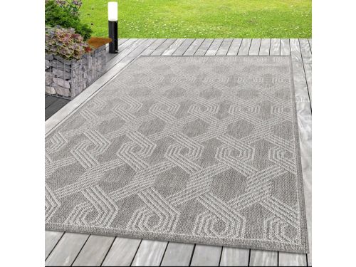 Buitenkleed met geometrisch patroon, grijs, voor keuken en balkon