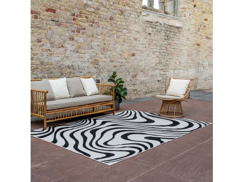 Buitenkleed Swirl Rechthoek - Zwart - Dubbelzijdig - 200 x