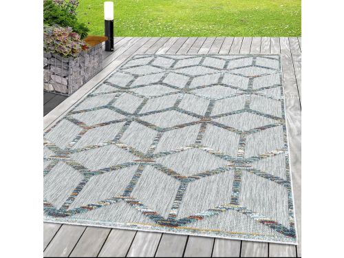 Buitenkleed Terras Grijs Scandinavisch Woonkamer Tapijt Boho Design 140x200 cm
