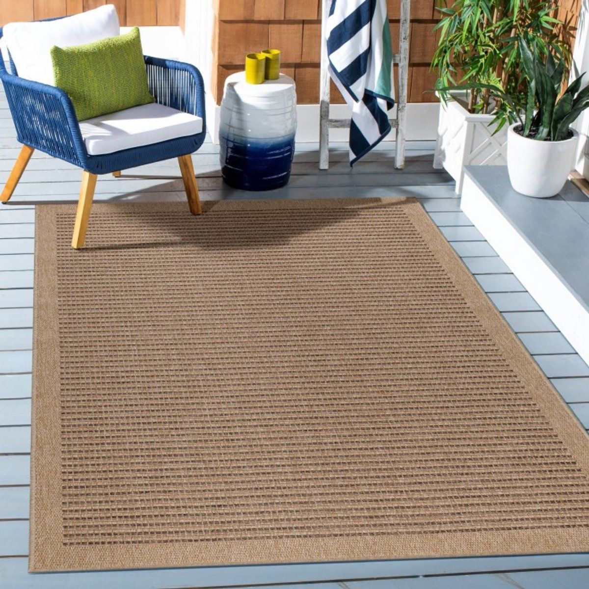 buitenkleed, vintage design, zwart, polypropyleen, voor keuken en balkon 200×290