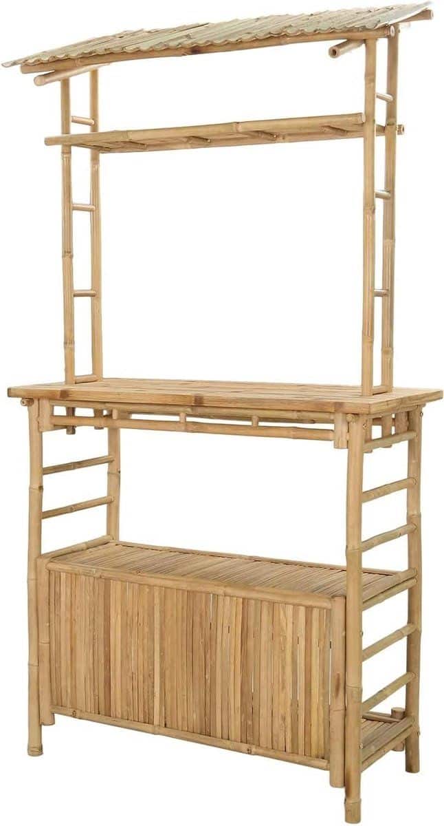 buitentafel met opbergruimte bamboe bartafel terras bar
