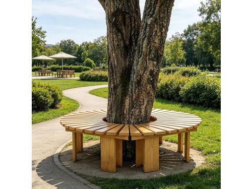 Buitenwikkel rond boombank | Witte ronde boombank | Binnenplaats Stoel