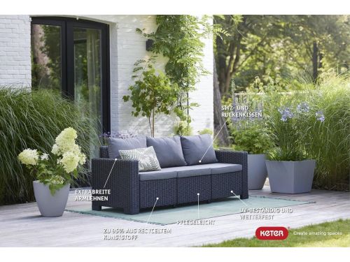 Calabria Luxe 3-zits Rattan Lounge Tuinbank met Kussens 199 x