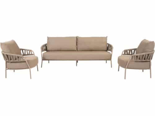 Calma loungebank met Salute koffietafel latte 120 X 65 X