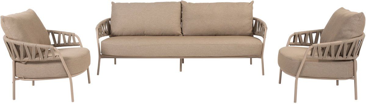 calma loungebank met salute koffietafel latte 120 x 65 x