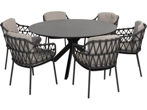 Calpi Locarno dining tuinset 160 cm rond 7 delig HPL