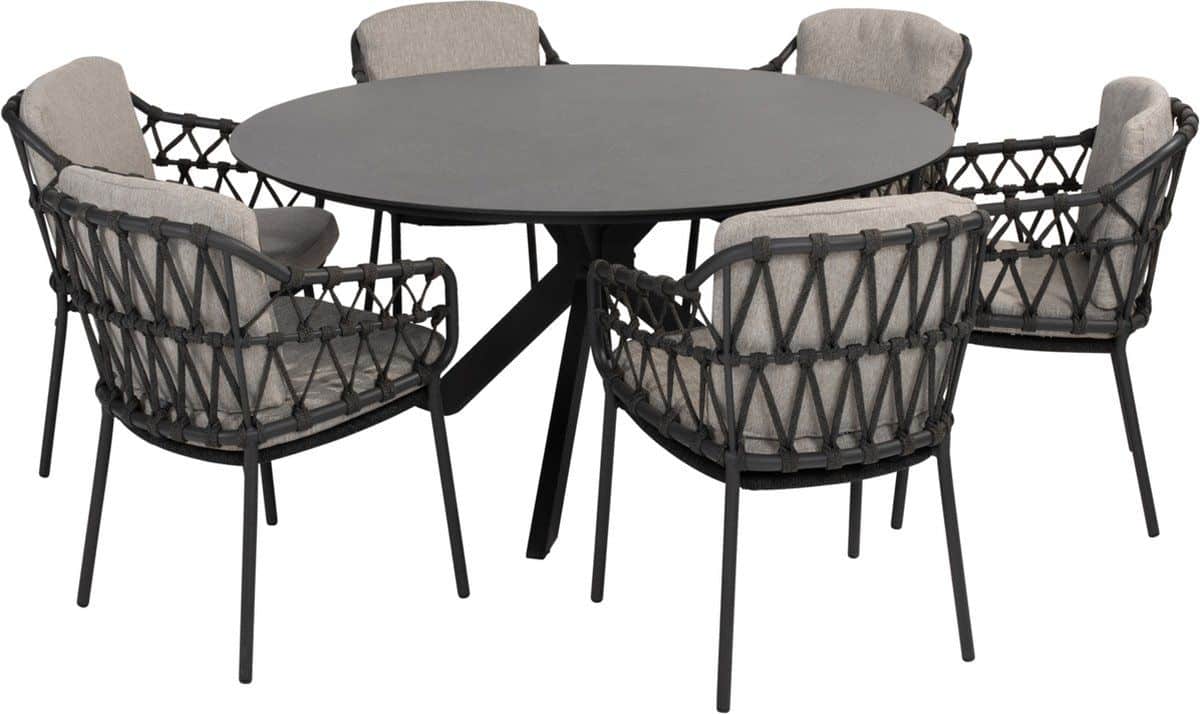 calpi locarno dining tuinset 160 cm rond 7 delig hpl