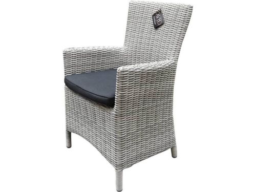 Capri dining tuinstoel wit grijs wicker