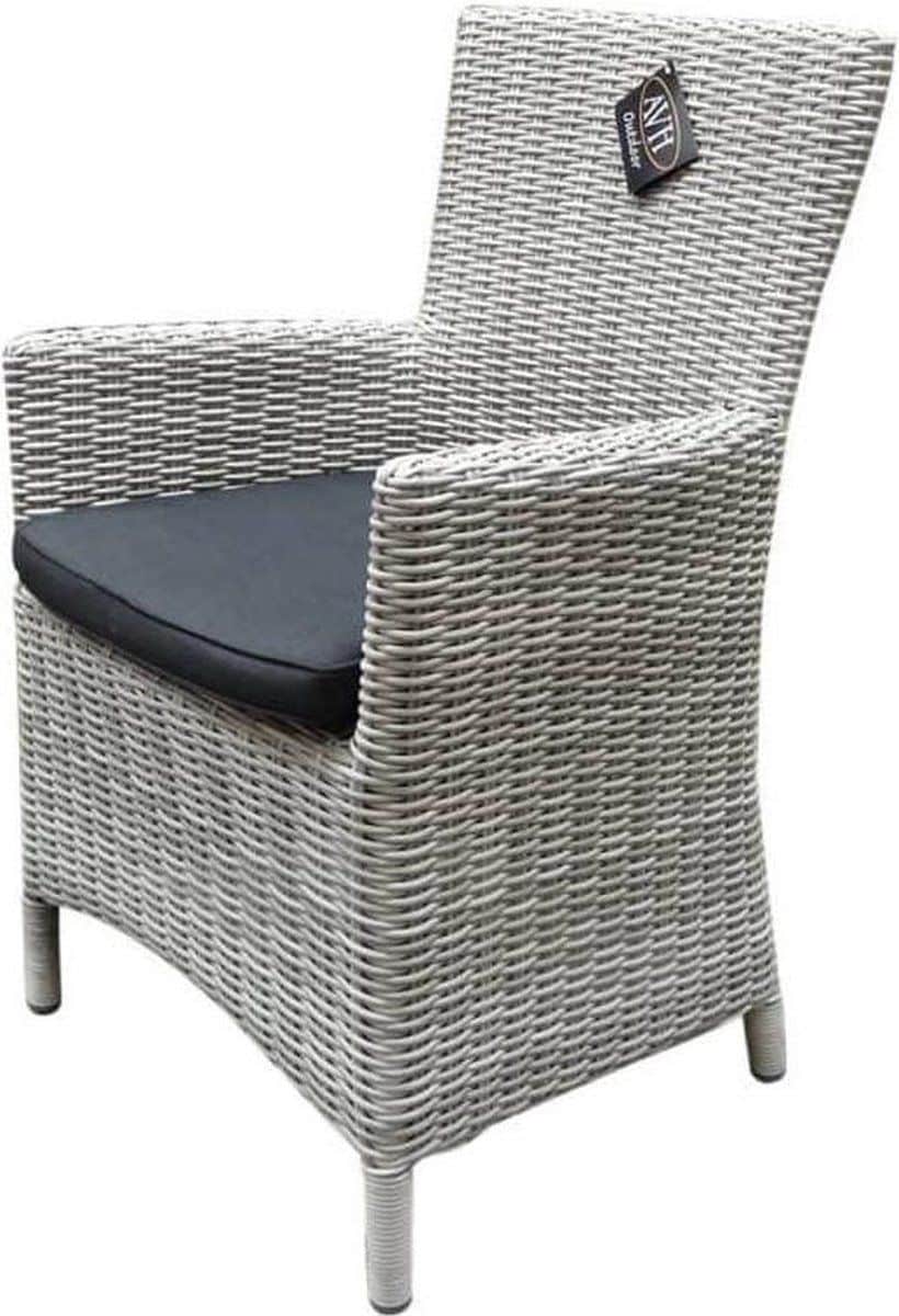 capri dining tuinstoel wit grijs wicker