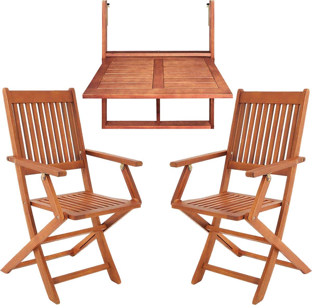 casaria balkonset 3 delig fsc® gecertificeerd acaciahout bruin