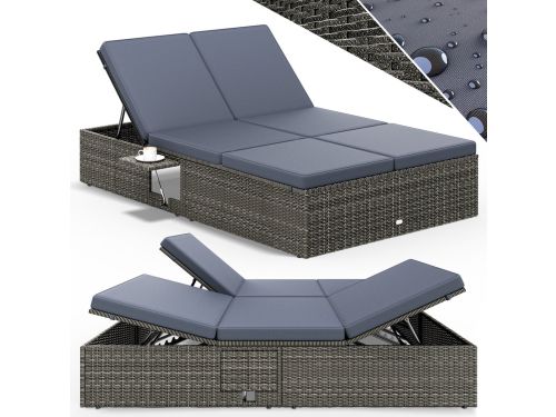 Casaria Ligbed - Tweepersoons Verstelbaar 200x115 - Grijs Antraciet