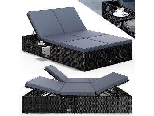 Casaria Ligbed - Tweepersoons Verstelbaar 200x115 - Zwart Antraciet