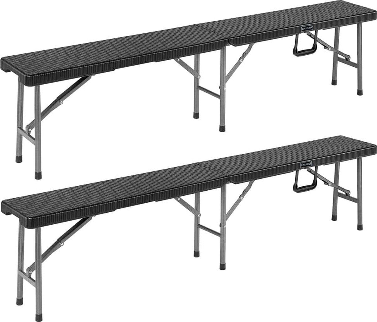 casaria tuinbank vouwbaar 2 stuks met draaggreep 180 cm