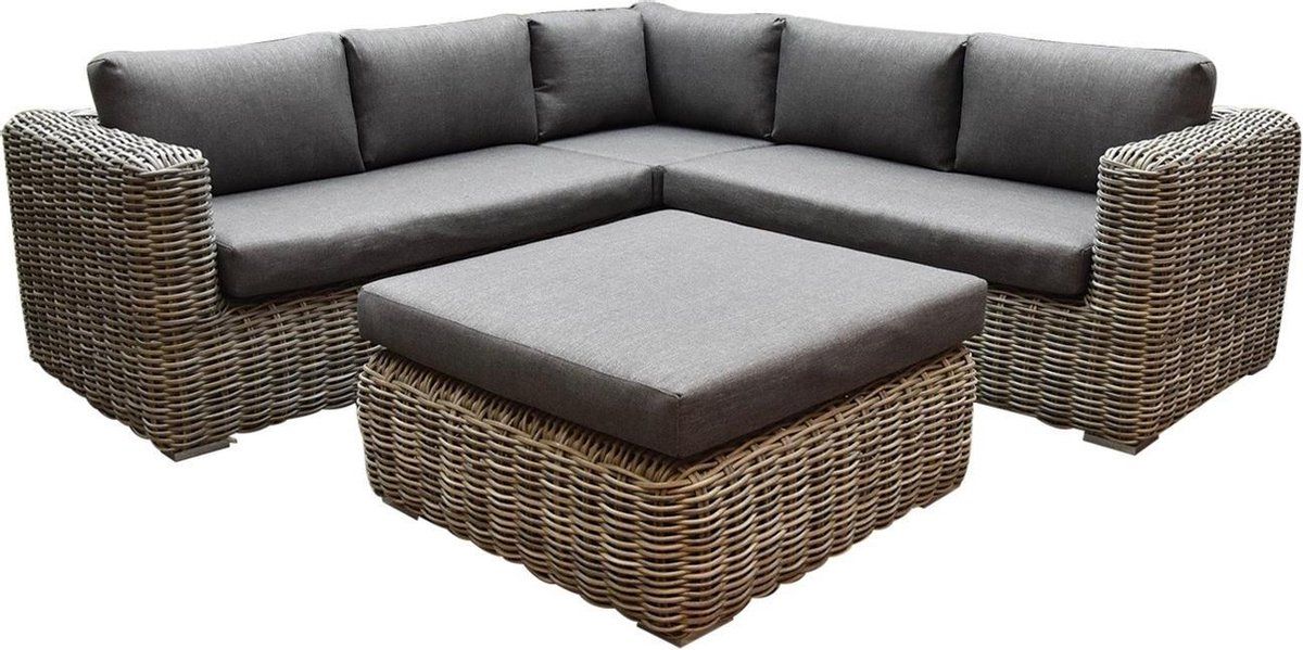 cervo hoek loungeset 4 delig grijs wicker