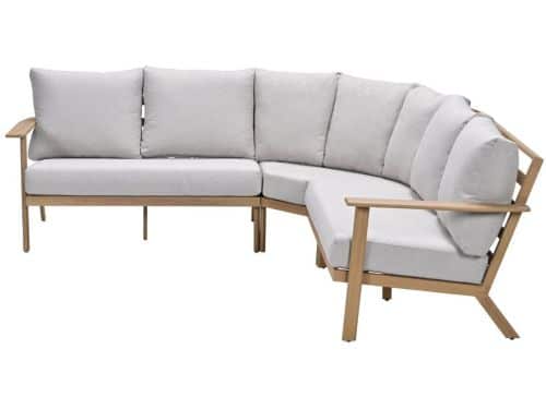 Chicago aluminium loungeset -natural teak look