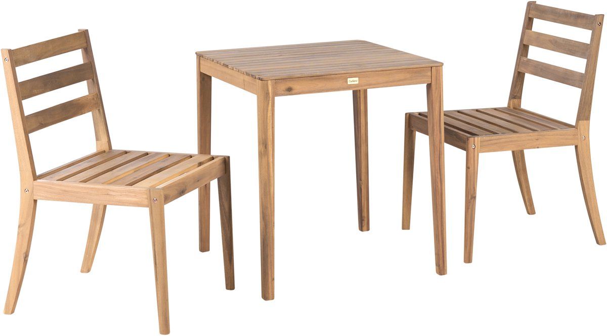 chioggia bistroset met stoelen lichtbruin acaciahout