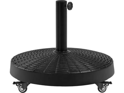 CLGP® Parasolvoet op Wielen - Verrijdbaar - Weerbestendig - Zwart