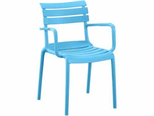 CLP Joliya Tuinstoel - Stapelbaar - Armleuningen - blauw