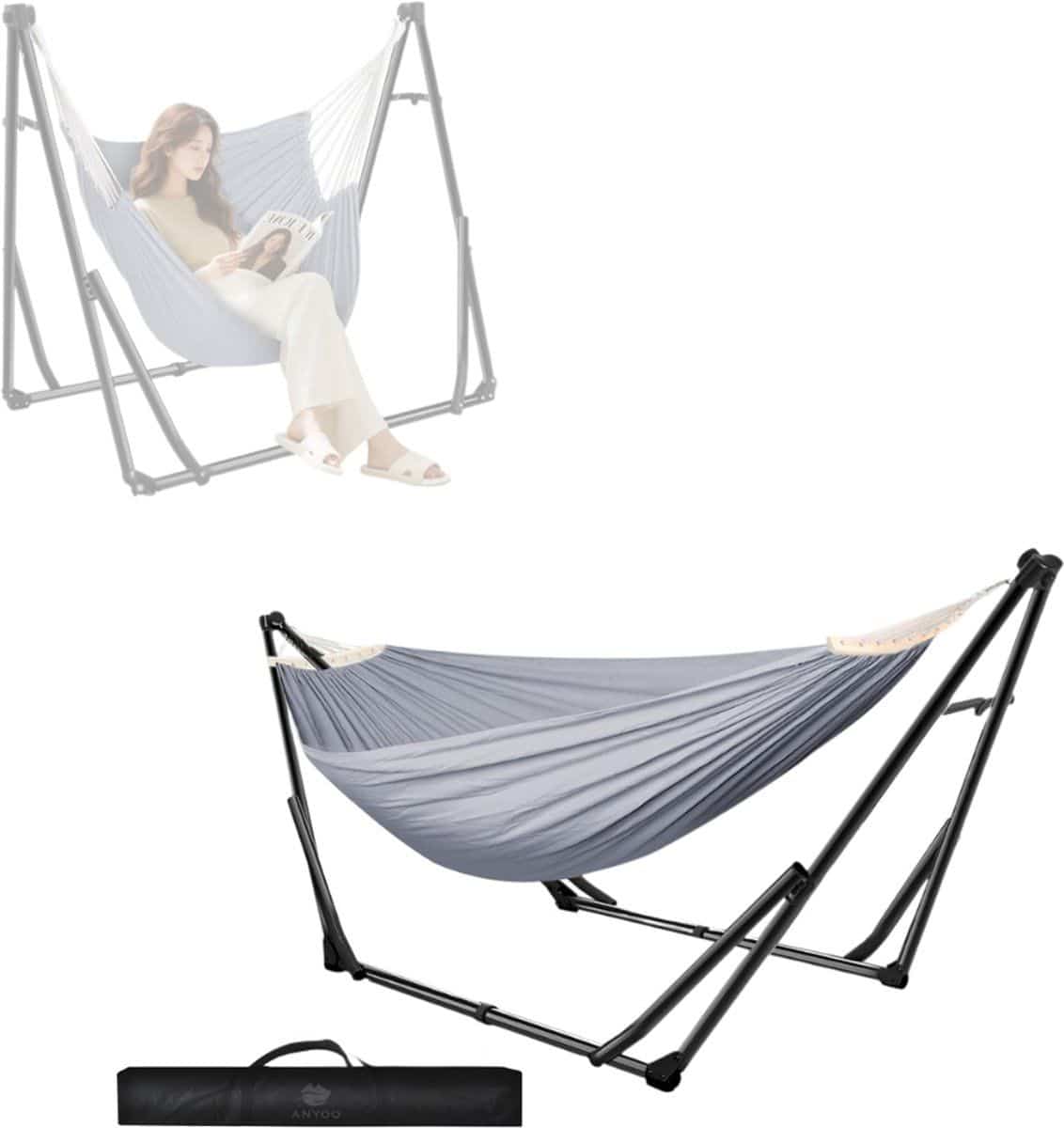 clvp® hangmat met standaard hangstoel inklapbaar tuin