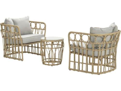 Colonial loungeset - Natural rotan - 3-delig - Op=Op