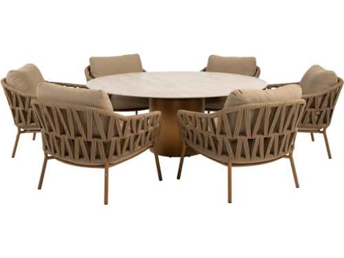 Colorado Biarritz low dining tuinset 160xH69 cm rond 7 delig