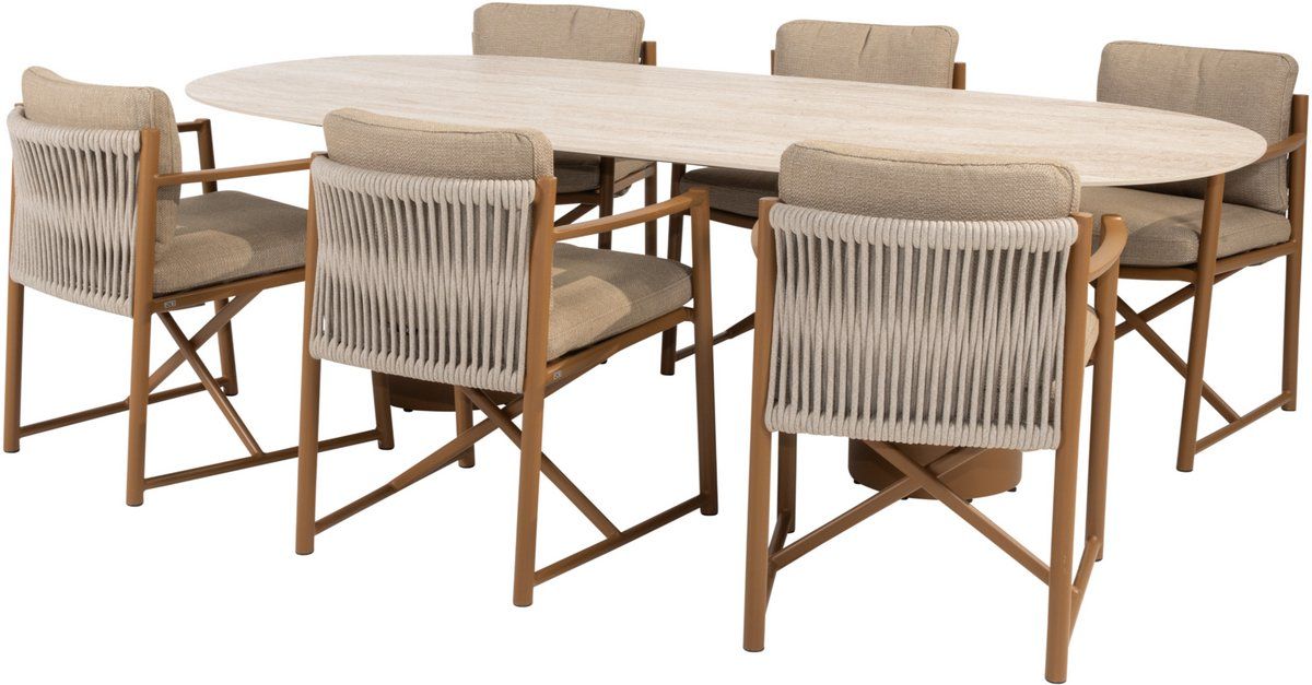colorado marina dining tuinset 240x105xh75 cm 7 delig keramiek amber