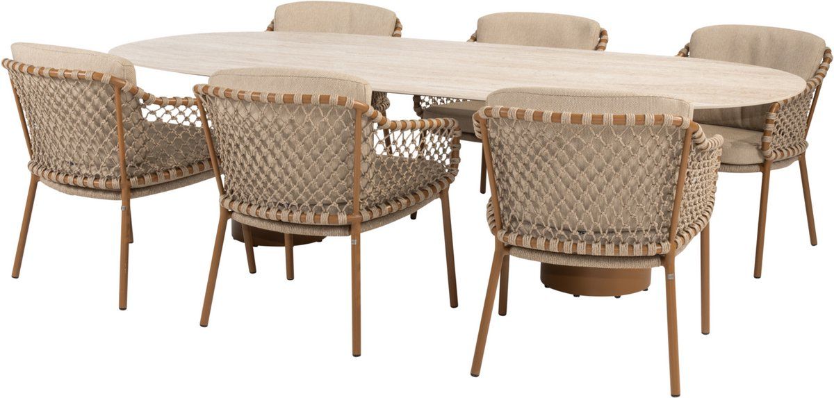 colorado martinique dining tuinset 240x105xh75 cm 7 delig keramiek amber