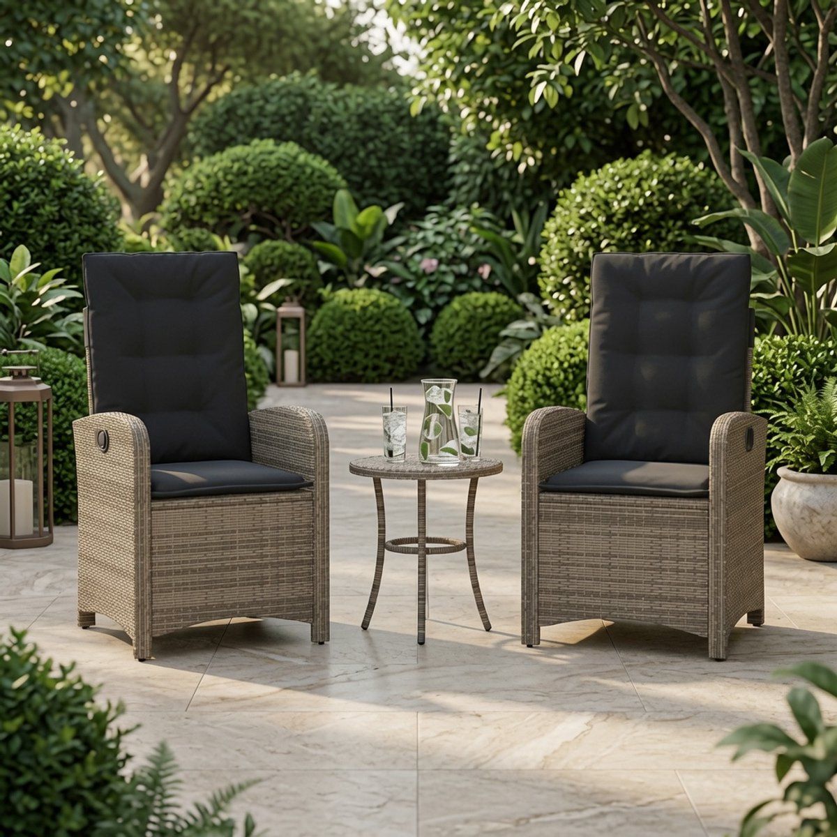 comfort recline bistroset 3 delig grijs 3 delig