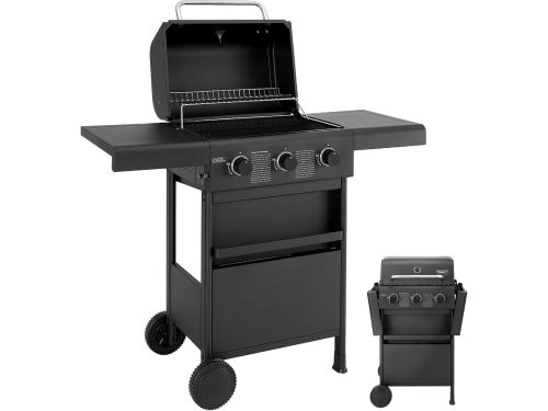 COMPACT gasbarbecue grillwagen griller BBQ roestvrijstalen brander gasbarbecue zwart balkon