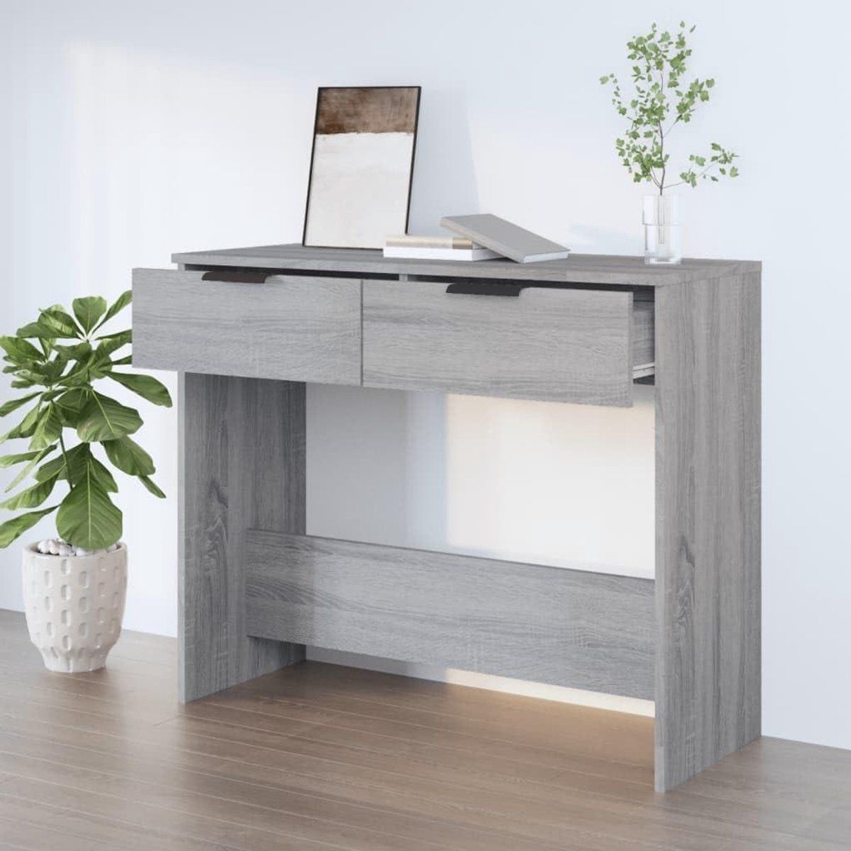consoletafel hout haltafel bijzettafel entree decoratie twee