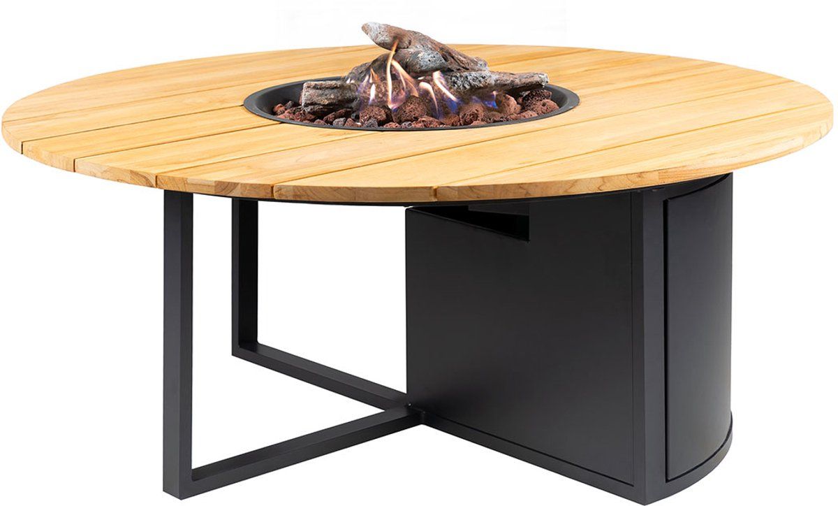 cosi fires cosiloft rond black / teak 120 cm