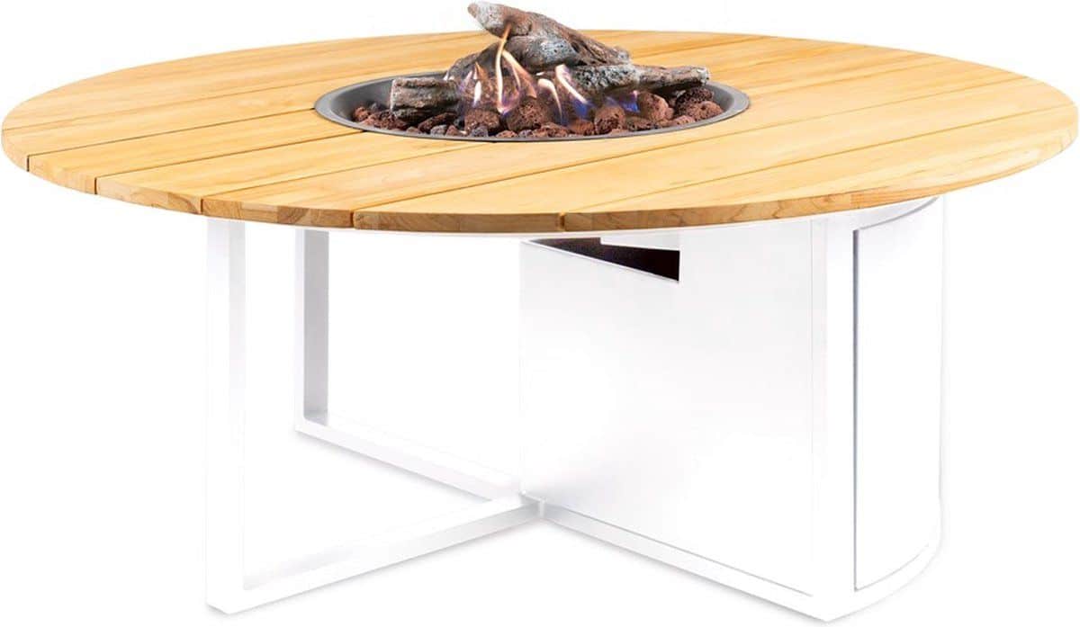 cosi fires cosiloft rond white / teak 120 cm