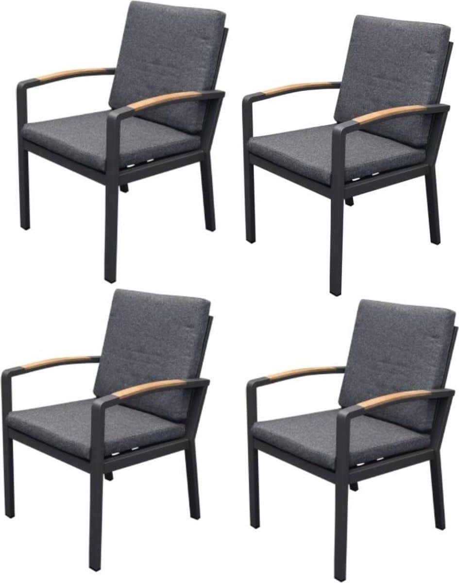 costa rica dining tuinstoel aluminium antraciet set van 4