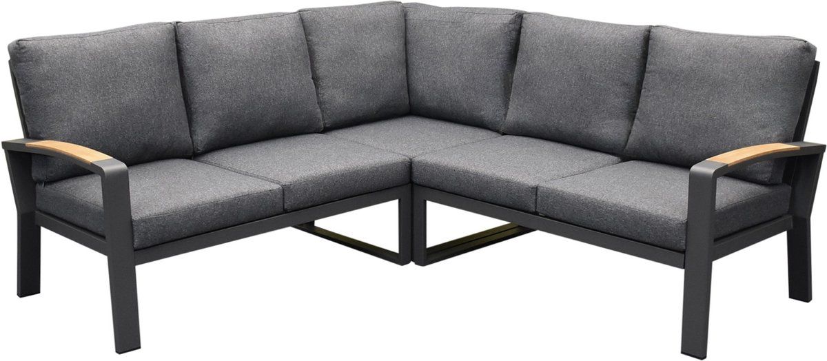 costa rica hoek loungeset 3 delig aluminium antraciet