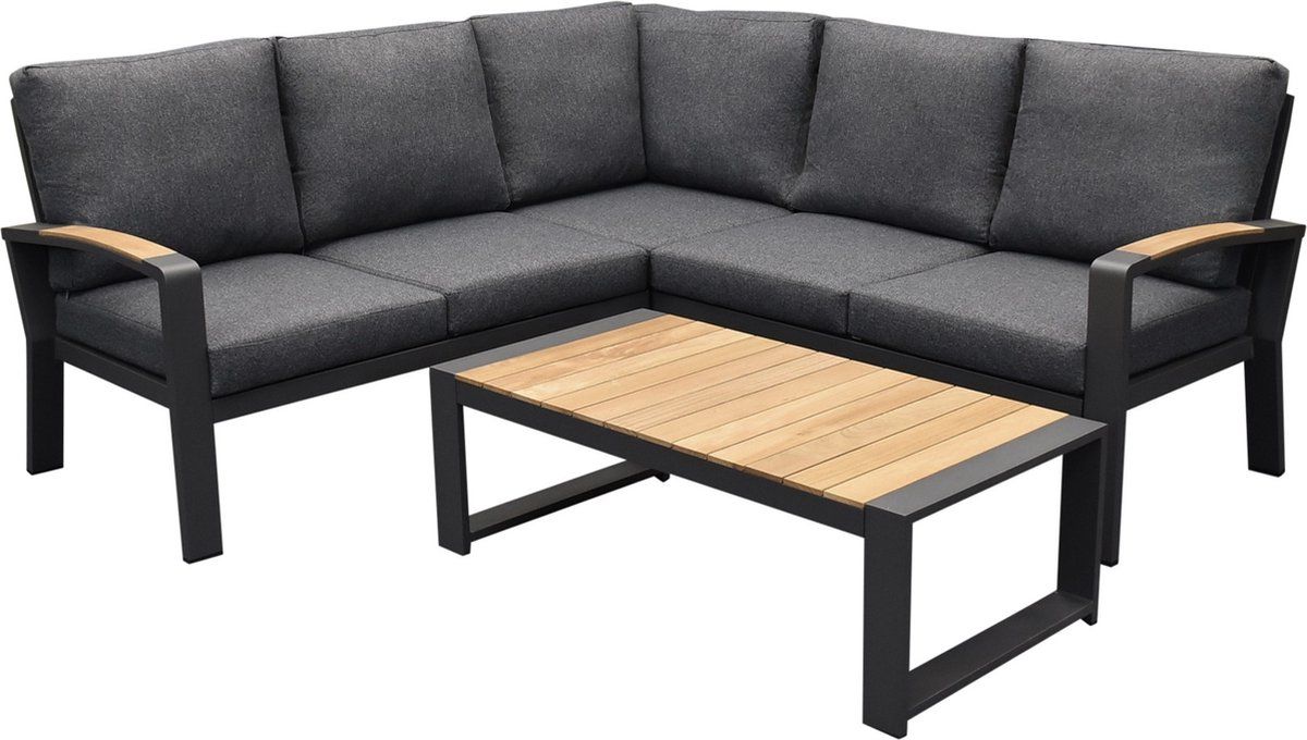 costa rica hoek loungeset 4 delig aluminium antraciet