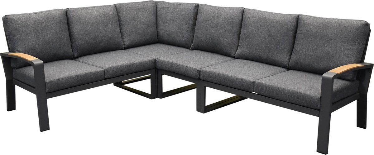 costa rica hoek loungeset 4 delig aluminium antraciet