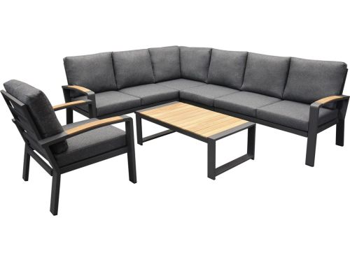 Costa Rica hoek loungeset 6 delig aluminium antraciet