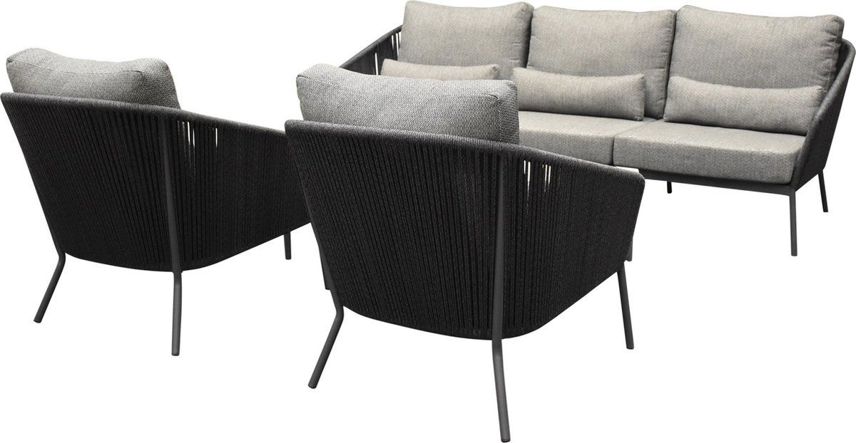 costa stoel bank loungeset 3 delig rope antraciet