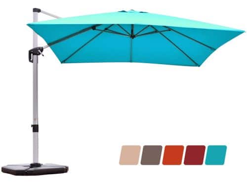COSTWAY Parasol, rechthoekig, 300 x 300 cm, grote zweefparasol met