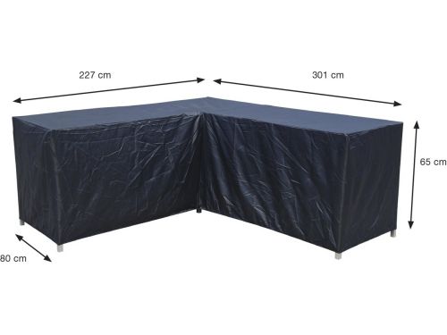 Coverit loungeset L-vorm hoes - 227/301x80xH65 cm