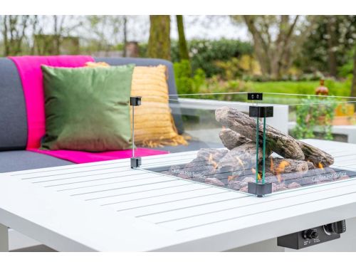 Cozy living sfeerhaard Sines - mat wit - aluminium